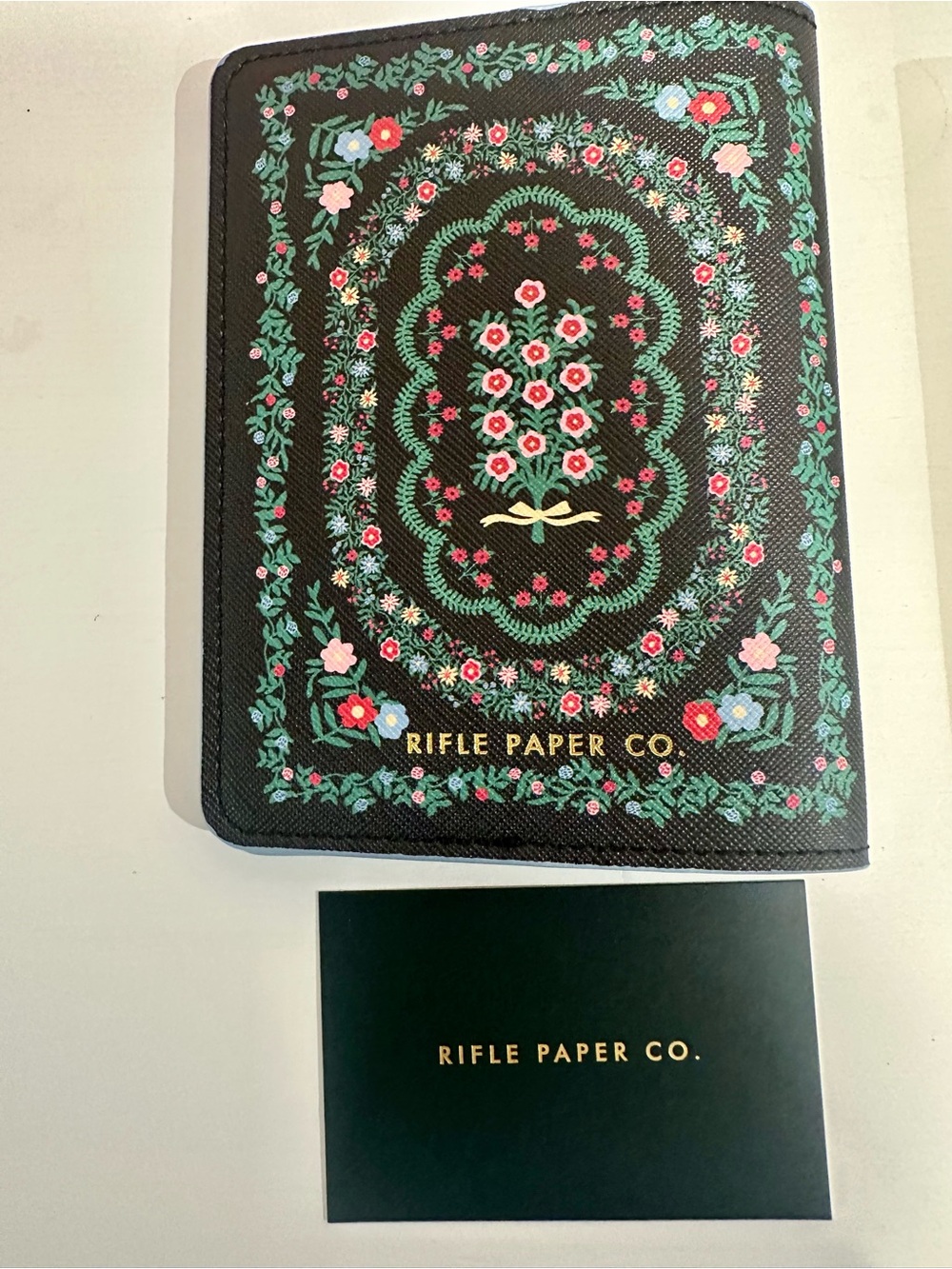 Rifle Paper Co. Black Floral Passport Holder - Picture 3 of 7